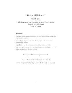 PRISM MATH 2014 Final Report Bibi Guerrero, Lori Ashkine