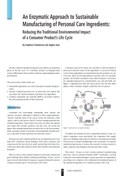 An Enzymatic Approach to Sustainable Manufacturing of Personal