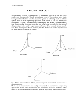nanometrology - DST Unit of Nanoscience