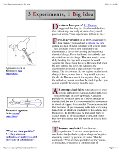 3 Experiments, 1 Big Idea
