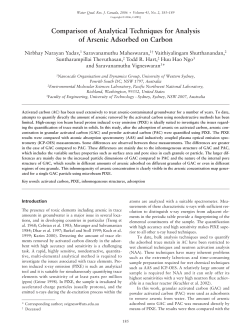 Comparison of Analytical Techniques for Analysis of Arsenic