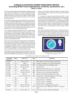 FUNGUS-ILLUSTRATED STAMPS FROM GREAT BRITAIN