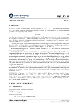 HSL_EA19 - Sparse symmetric or Hermitian: leftmost eigenpairs