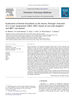 Eradication of bovine brucellosis in the Azores, Portugal