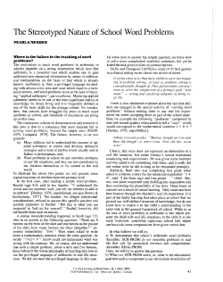 The Stereotyped Nature of School Word Problems