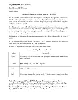 Class -1 Holiday Homework - Swarnleela International School