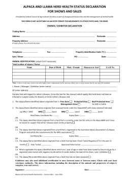 alpaca and llama herd health status declaration