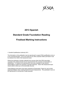 2013 Spanish Standard Grade Foundation Reading Finalised