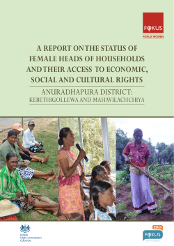 A Report on the status of Female Heads of