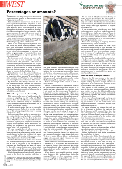 Percentages or amounts? - Dairy Nutrition and Management