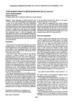 Anthropogenic Impact on Global Geodynamics Due to Reservoir