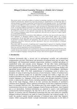 Bilingual Technical-Translation Thesaurus as a Reliable