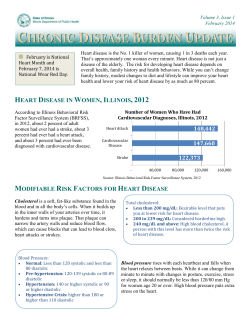 HEART DISEASE IN WOMEN, ILLINOIS, 2012 MODIFIABLE RISK