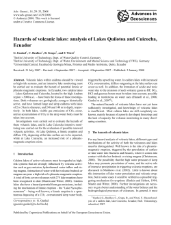 Hazards of volcanic lakes: analysis of Lakes Quilotoa and Cuicocha