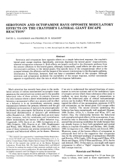 serotonin and octopamine have opposite modulatory effects on the