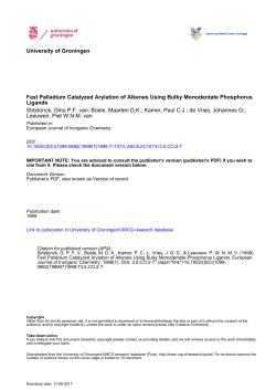 University of Groningen Fast Palladium Catalyzed Arylation of