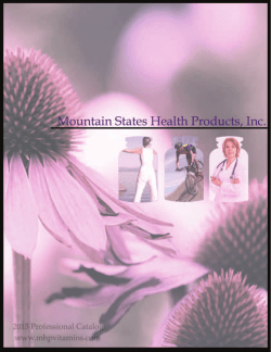 2012v Professional Catalog - Mountain States Health Products