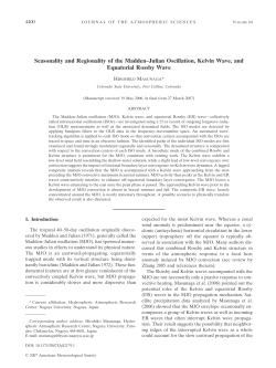 Seasonality and Regionality of the Madden&ndash;Julian Oscillation