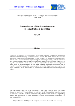 Determinants of the Trade Balance in Industrialized Countries