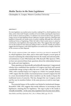 Media Tactics in the State Legislature - PAWS