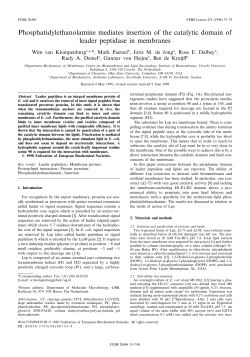 Phosphatidylethanolamine mediates insertion of the catalytic