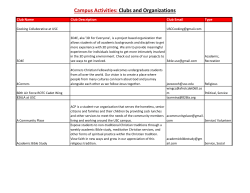 Campus Activities: Clubs and Organizations