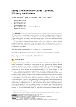 Selling Complementary Goods: Dynamics, Efficiency and Revenue