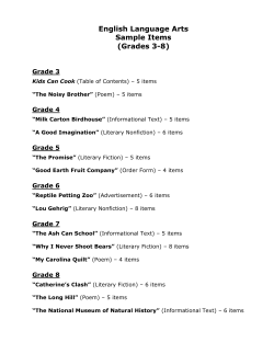 English Language Arts Sample Items