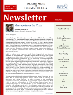 Message from the Chair - Boston University Medical Campus