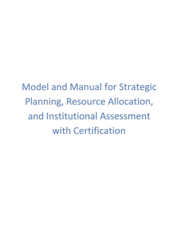 Model and Manual for Strategic Panning, Resource Allocafon, and