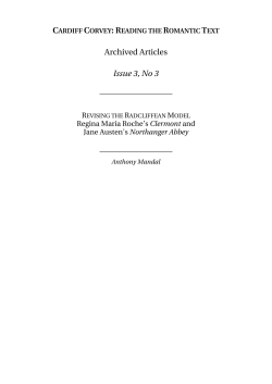 Revising Ann Radcliffe