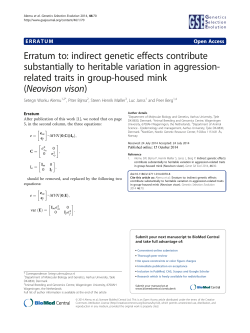 Erratum to: indirect genetic effects contribute