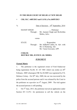 Copy of Judgment passed by Hon`ble High Court of Delhi CRL.M.C.