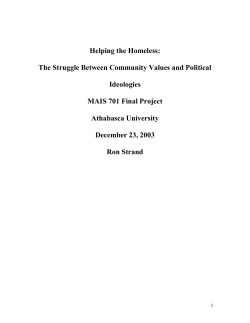 Helping the Homeless - Athabascau University