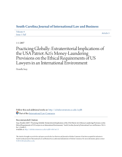 Practicing Globally: Extraterritorial Implications of the USA Patriot