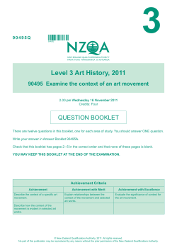 Level 3 Art History (90495) 2011