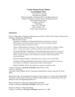 Carlee Poston Escue Simon Curriculum Vitae Education