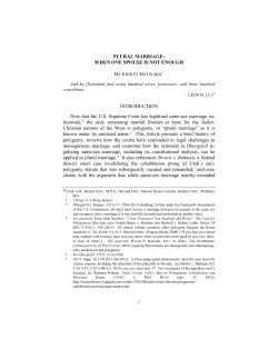 Plural Marriage: When One Spouse Is Not Enough