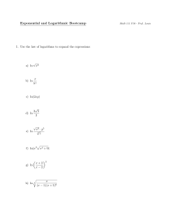 Exponential and Logarithmic Bootcamp