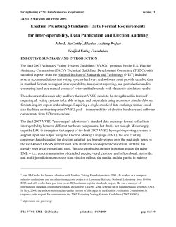 Election Plumbing Standards: Data Format Requirements for