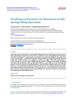 Prediction of Particles-Air Movement in Silo during Filling Operation