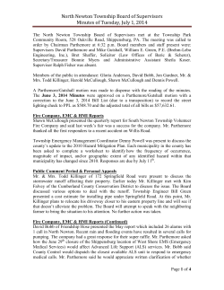 North Newton Township Board of Supervisors Minutes of Monday
