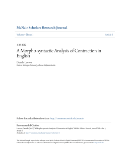 A Morpho-syntactic Analysis of Contraction in English