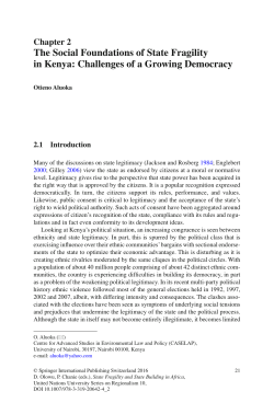 The Social Foundations of State Fragility in Kenya