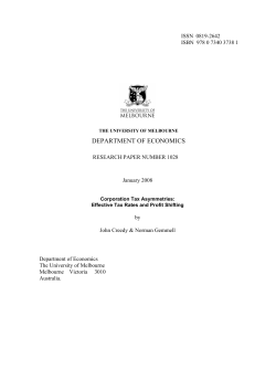 department of economics - Faculty of Business and Economics