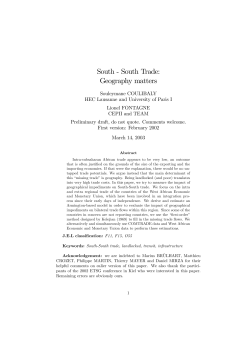South - South Trade: Geography matters