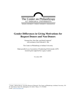 Gender Differences in Giving Motivations for Bequest Donors and