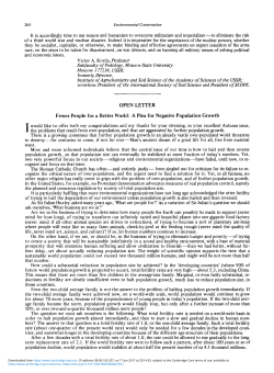 Fewer People for a Better World: A Plea for Negative Population