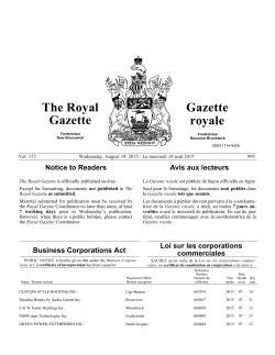 The Royal Gazette / Gazette royale (15/08/19)