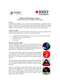 Mission Patch Design Activity - Victorian Space Science Education